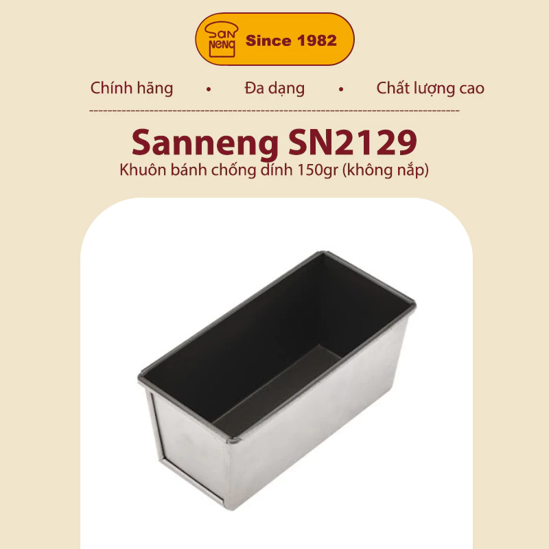 Sanneng SN2129 - Khuôn bánh chống dính 150g 151*67*67mm (ko nắp)