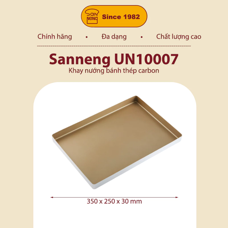 Sanneng UN10007 - Khuôn làm bánh hình chữ nhật 350*250*30mm