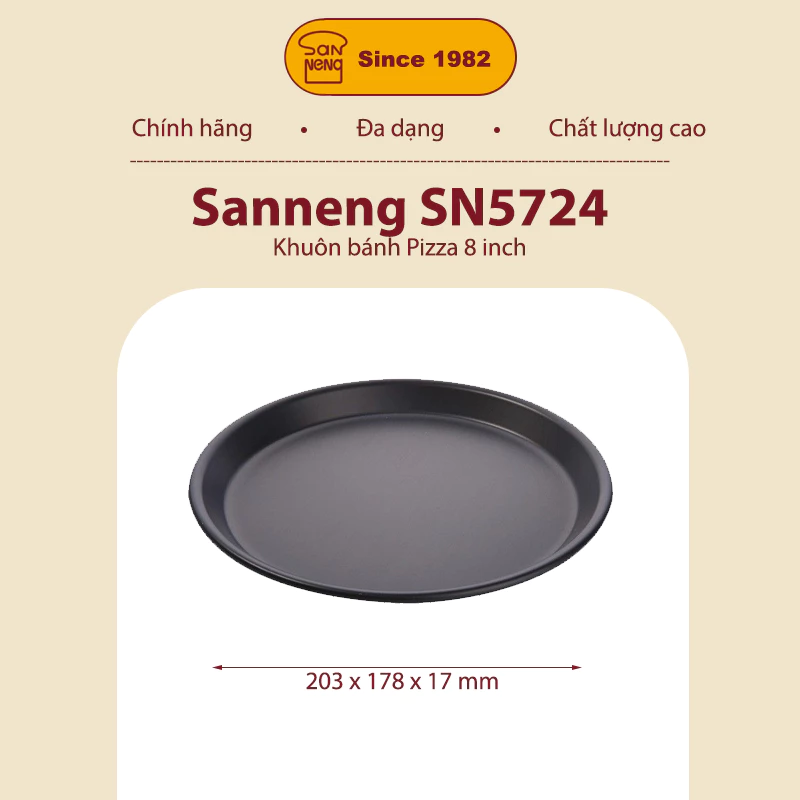 Sanneng SN5724 - Khuôn bánh Pizza 8 inch