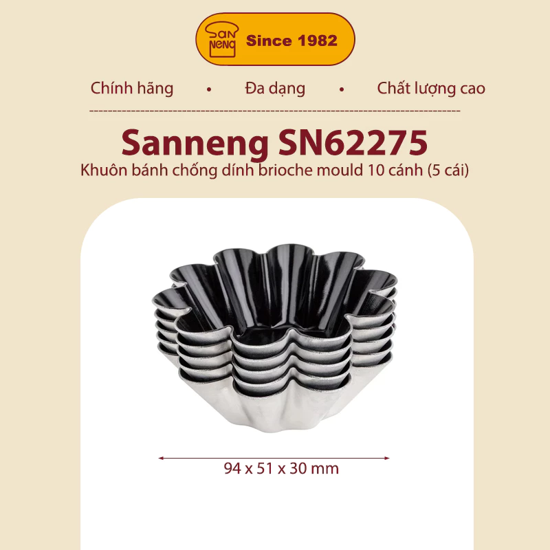 Sanneng SN62275 - Khuôn bánh Tart 10 cánh