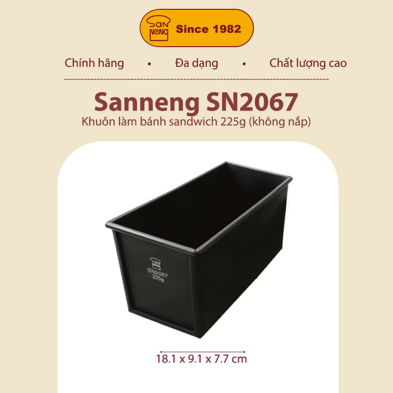 Sanneng SN2067 - Khuôn làm bánh nhôm loại 225g chống dính (không kèm nắp)