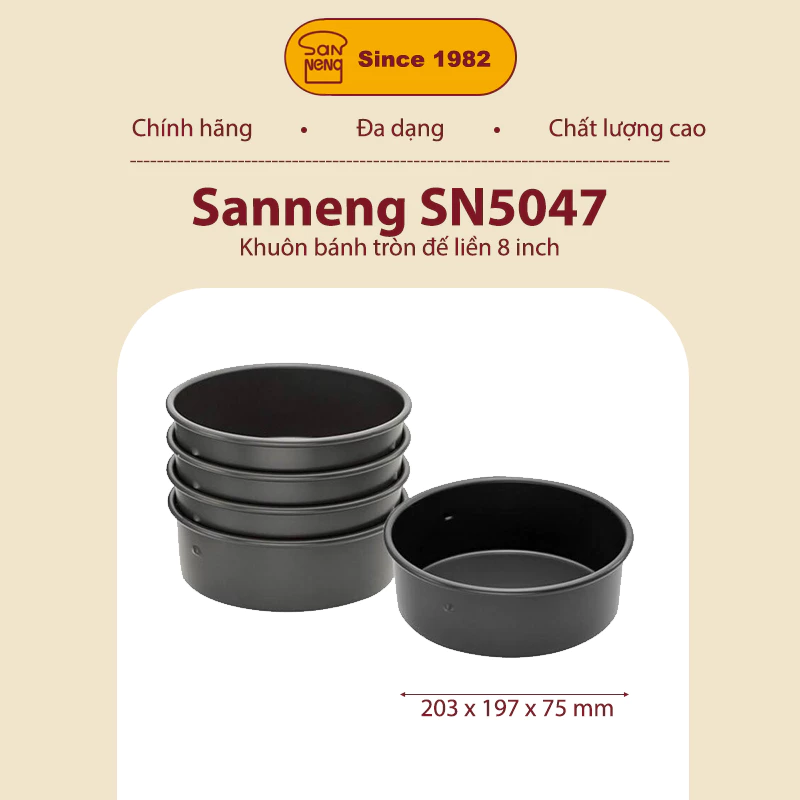 Sanneng SN5047 - Khuôn bánh tròn đế liền chống dính 8 inch