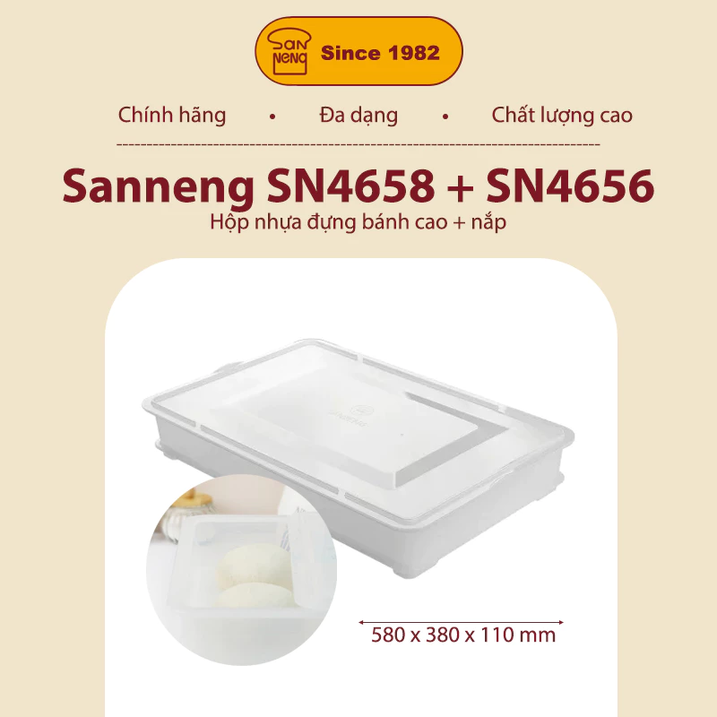 Sanneng SN4658 - SN4656 - Hộp nhựa đựng bánh kèm nắp (Cao)