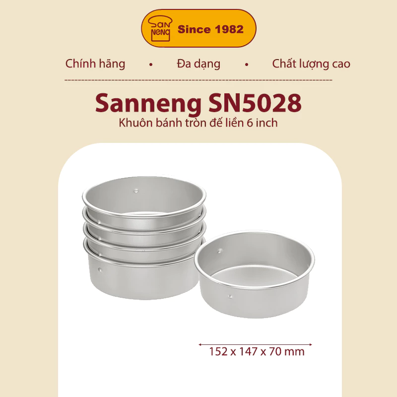 Sanneng SN5028 - Khuôn bánh tròn đế liền 6 inch