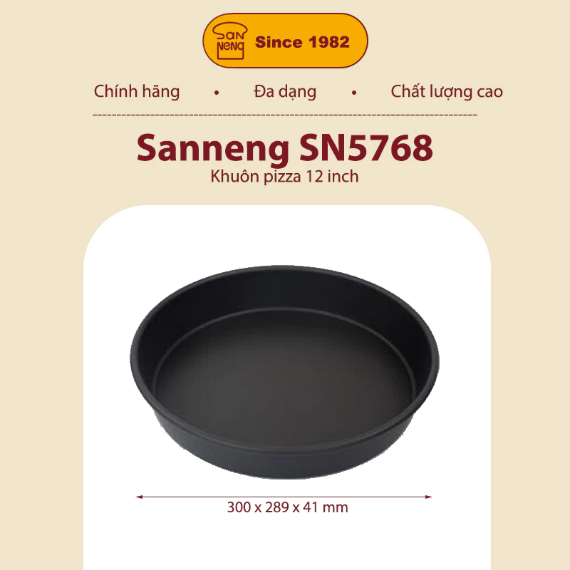 Sanneng SN5768 - Khuôn bánh Pizza chống dính 12inch 300x289x41mm
