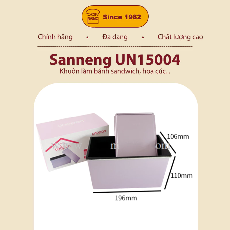 Sanneng UN15004 - Khuôn làm bánh UNOPAN 196x106x110mm