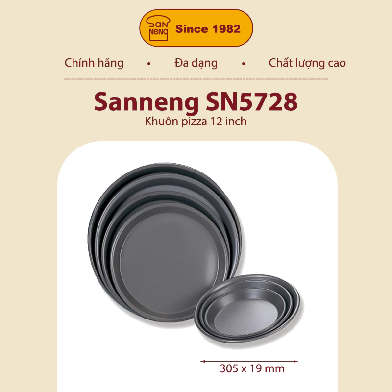 Sanneng SN5728 - Khuôn bánh Pizza 12 inch