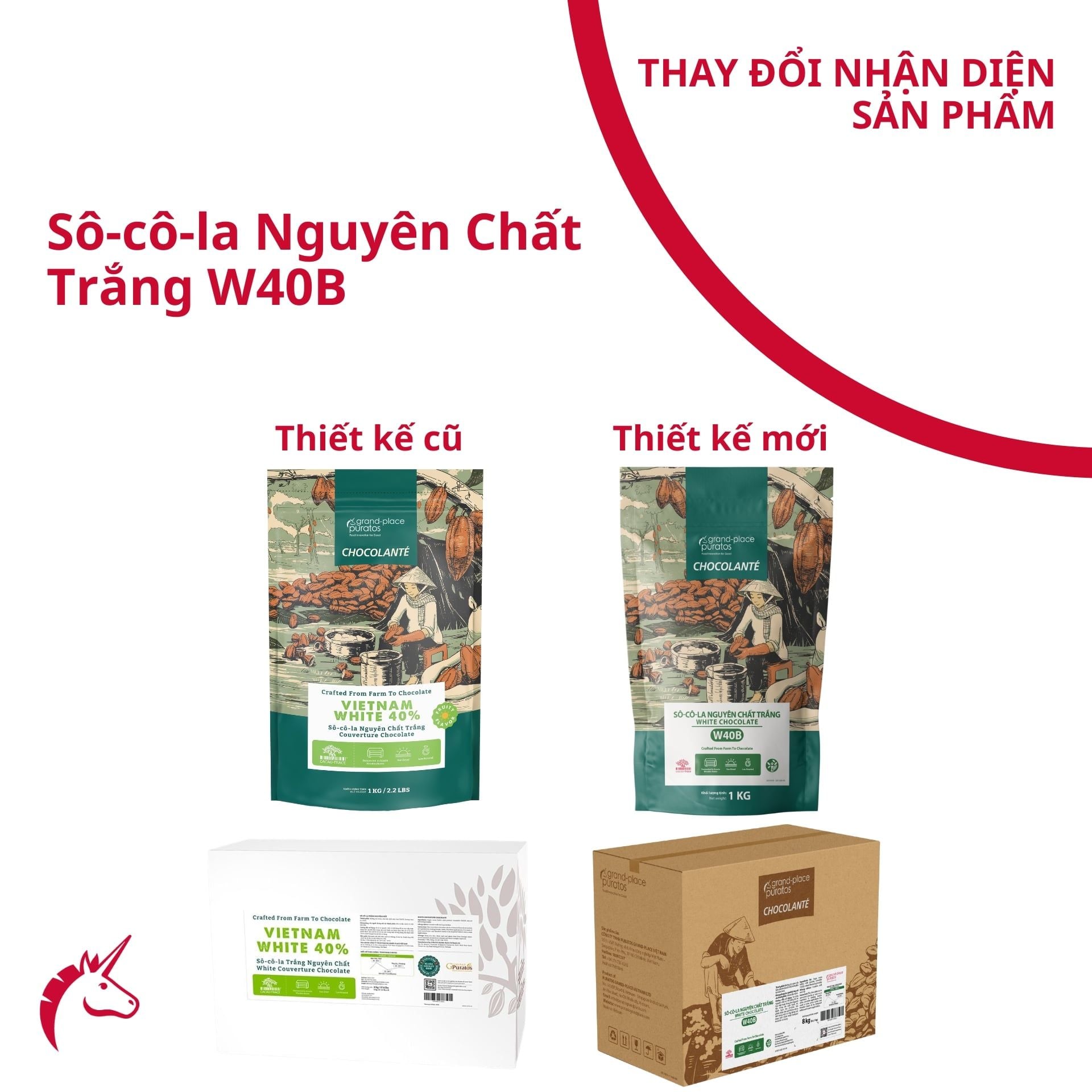 Puratos - Socola nút trắng Asia 40% (1kg)