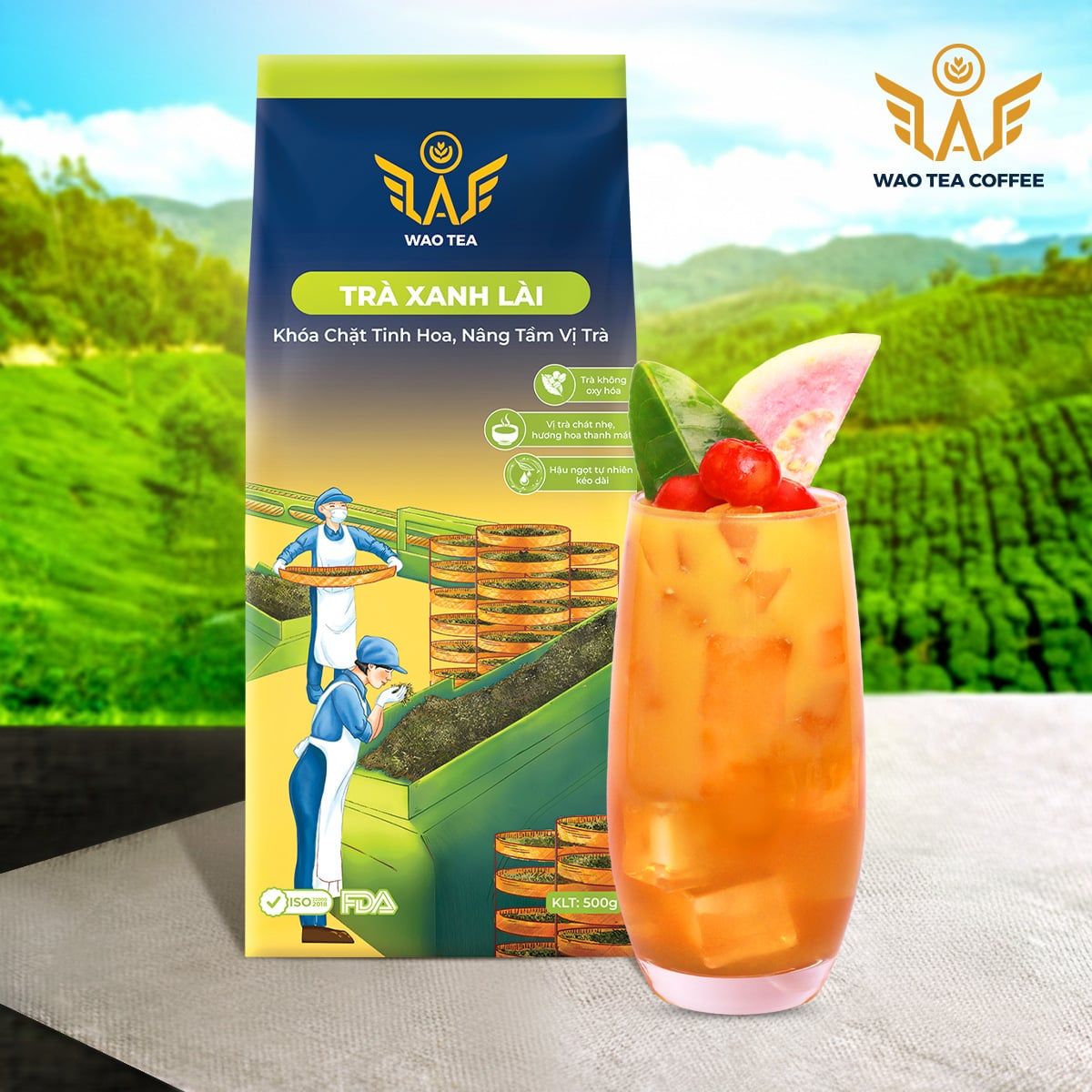 Trà WAO xanh lài 500g