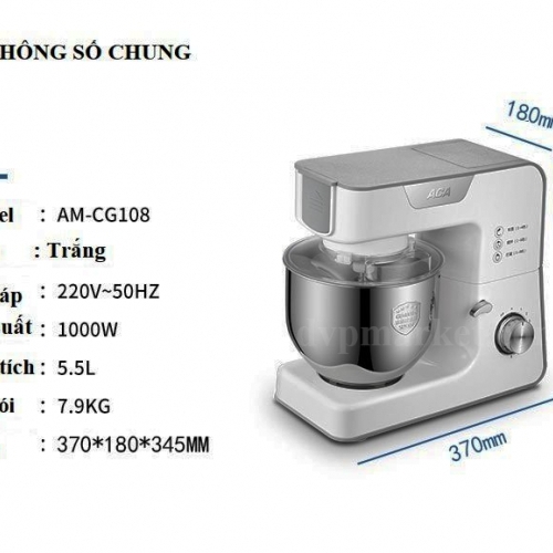 Máy trộn bột đa năng ACA Basic 1000W 5.5L (Cơ)