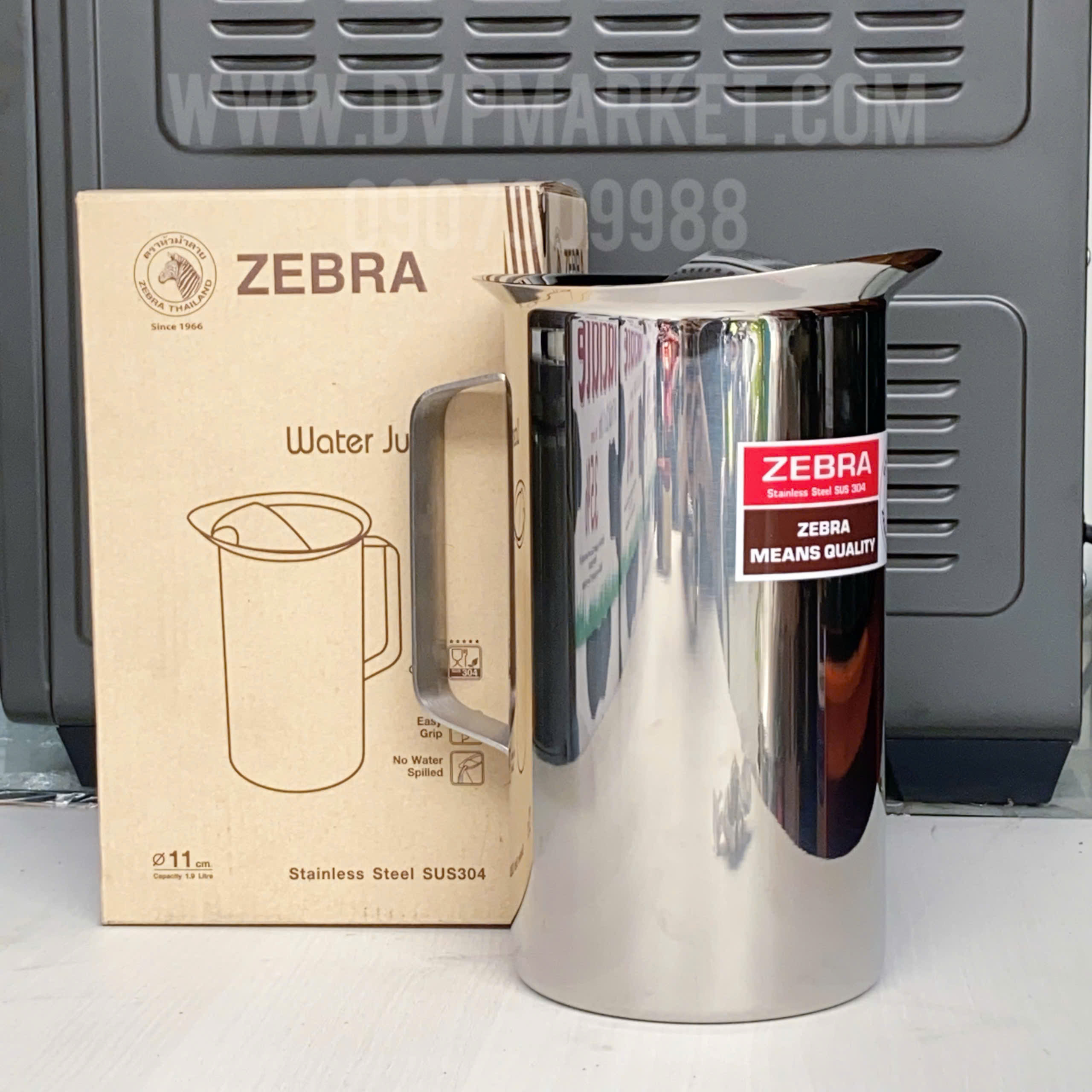 Ca đựng nước - Inox - Zebra - 1.9L (Không nắp)