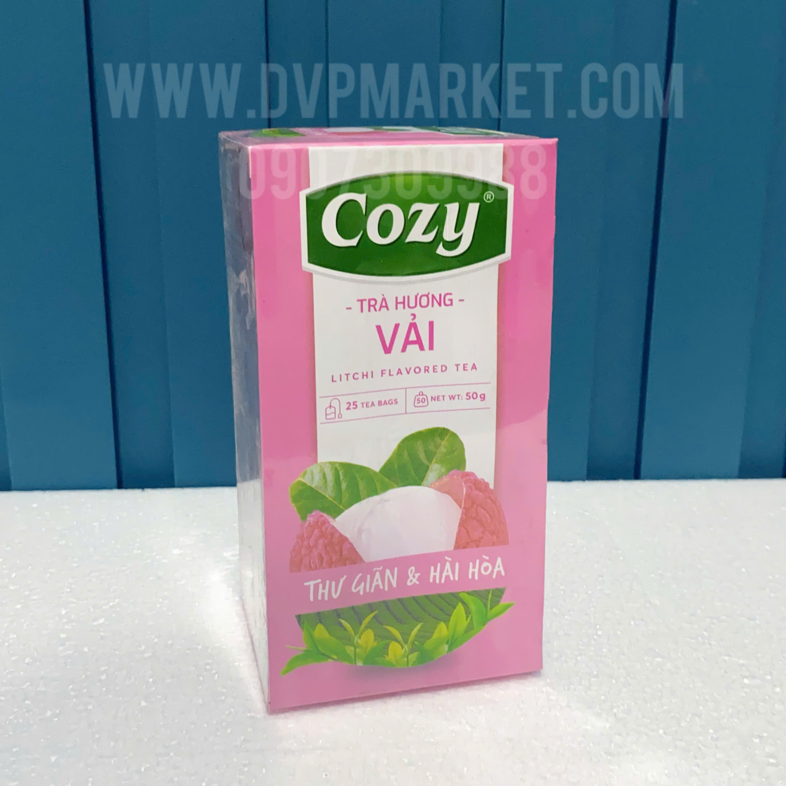 Cozy - Trà túi lọc - Vải - 50g (25 túi x 2g)