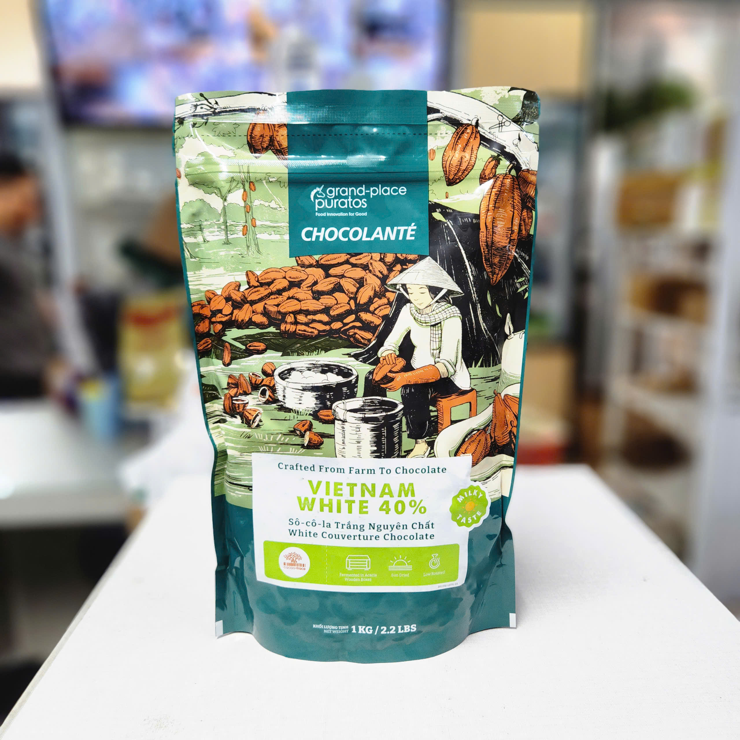 Puratos - Socola nút trắng Asia 40% (1kg)