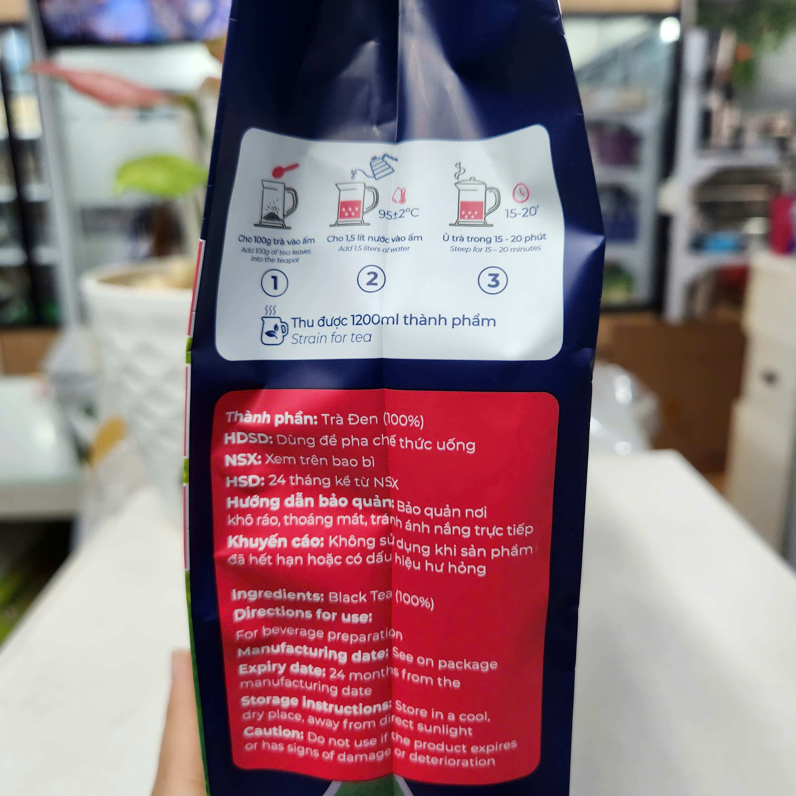 Trà WAO đen nguyên lá 500g