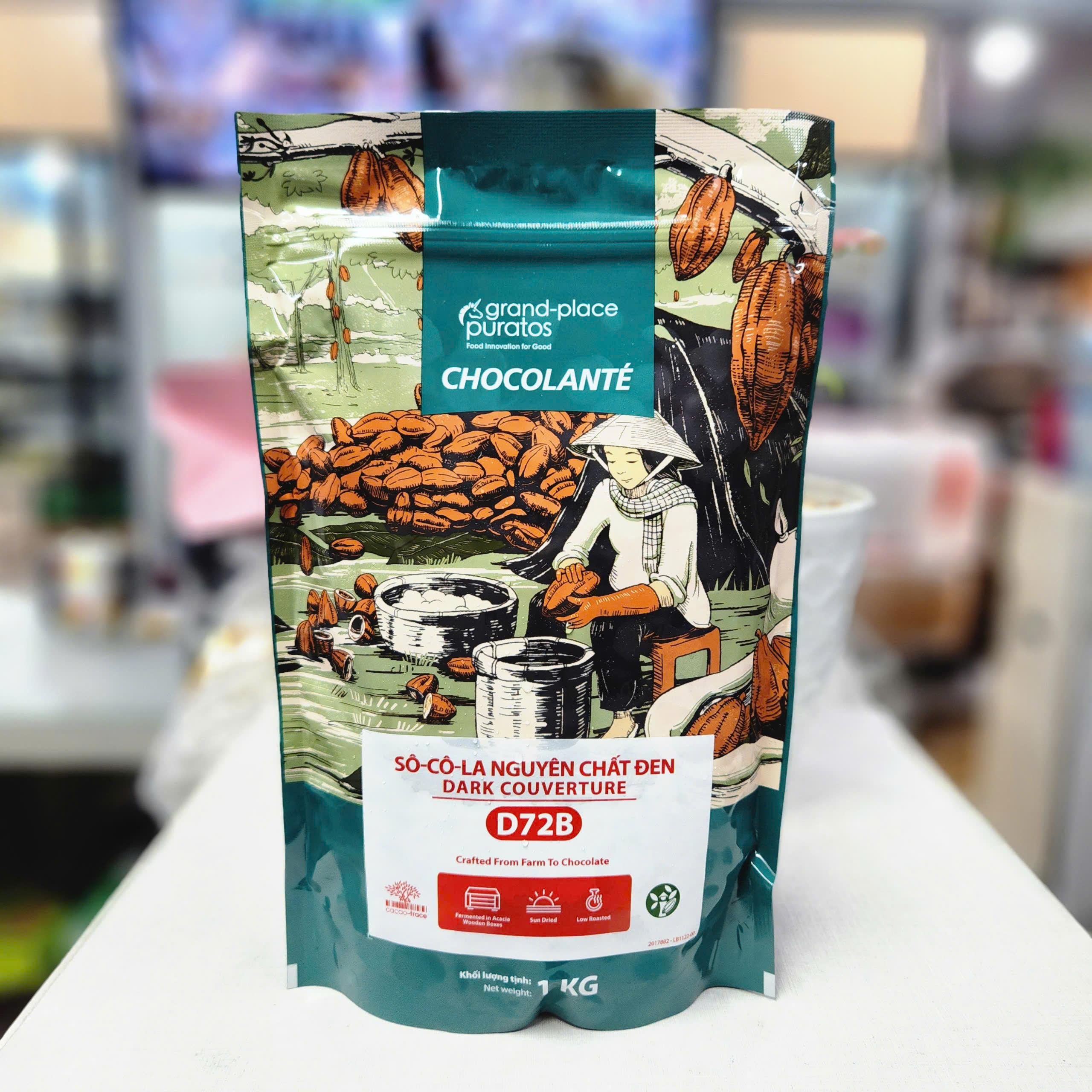 Puratos - Socola nút đen Asia dark 72% (1kg)