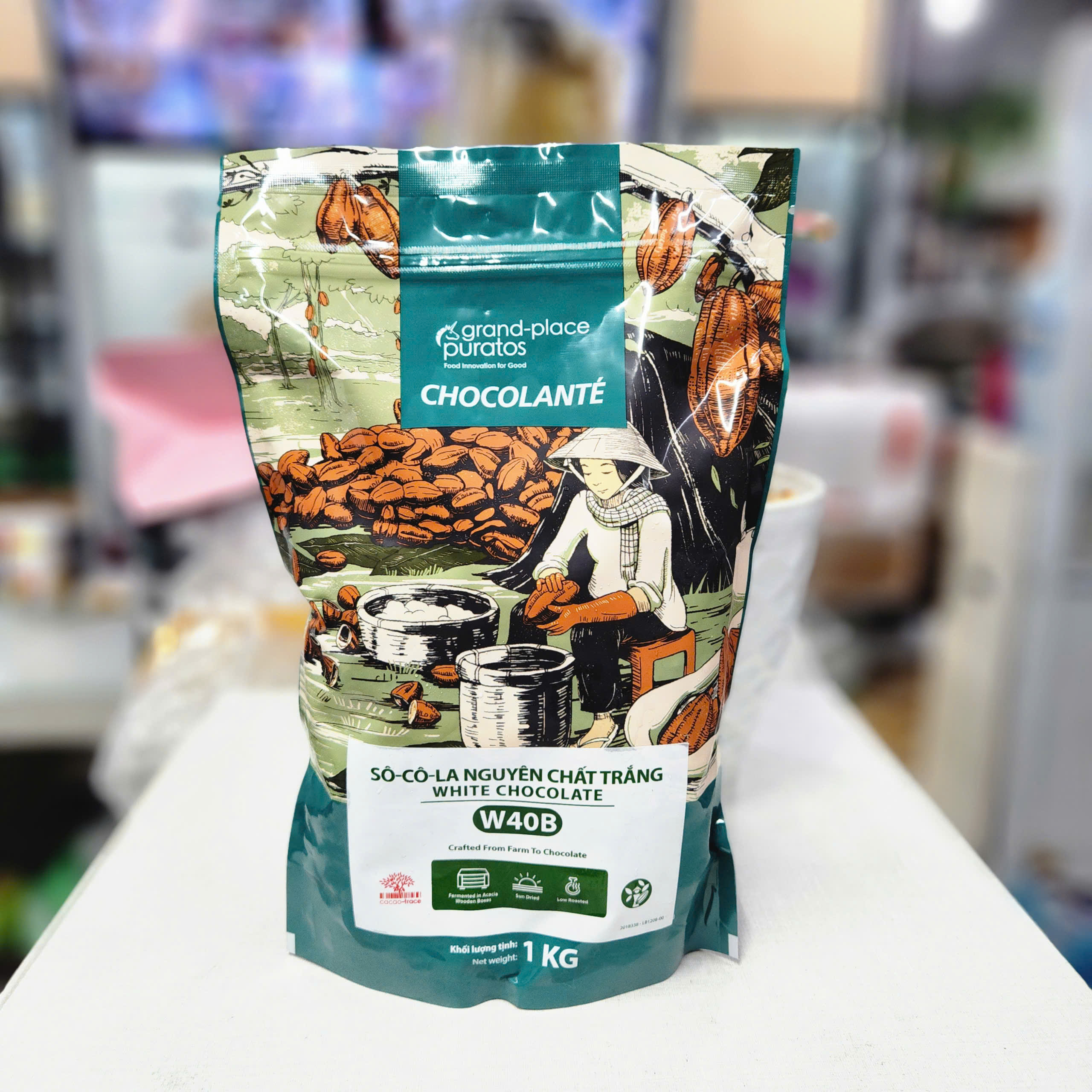 Puratos - Socola nút trắng Asia 40% (1kg)