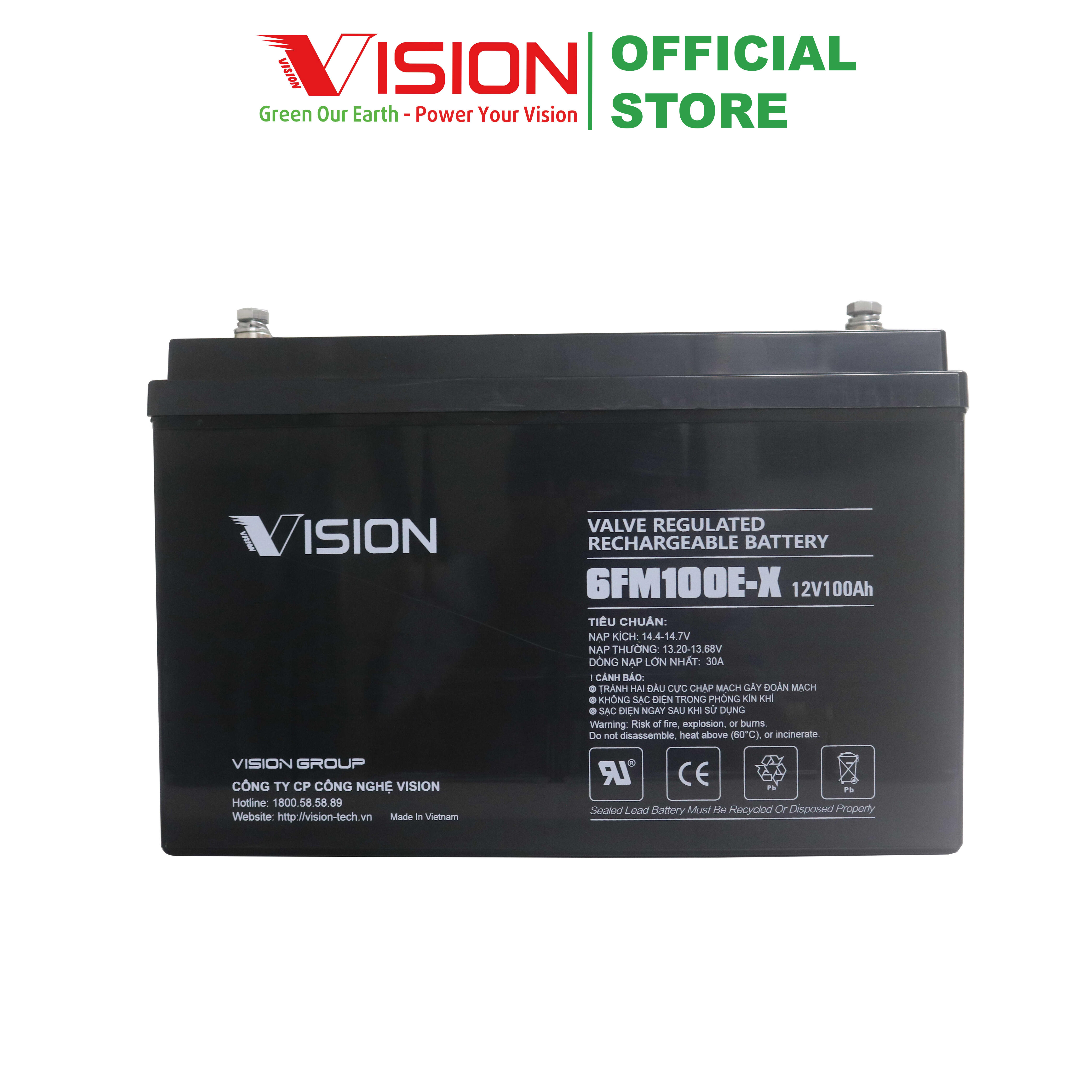 Ắc quy Vision 6FM100E-X (12V100Ah)