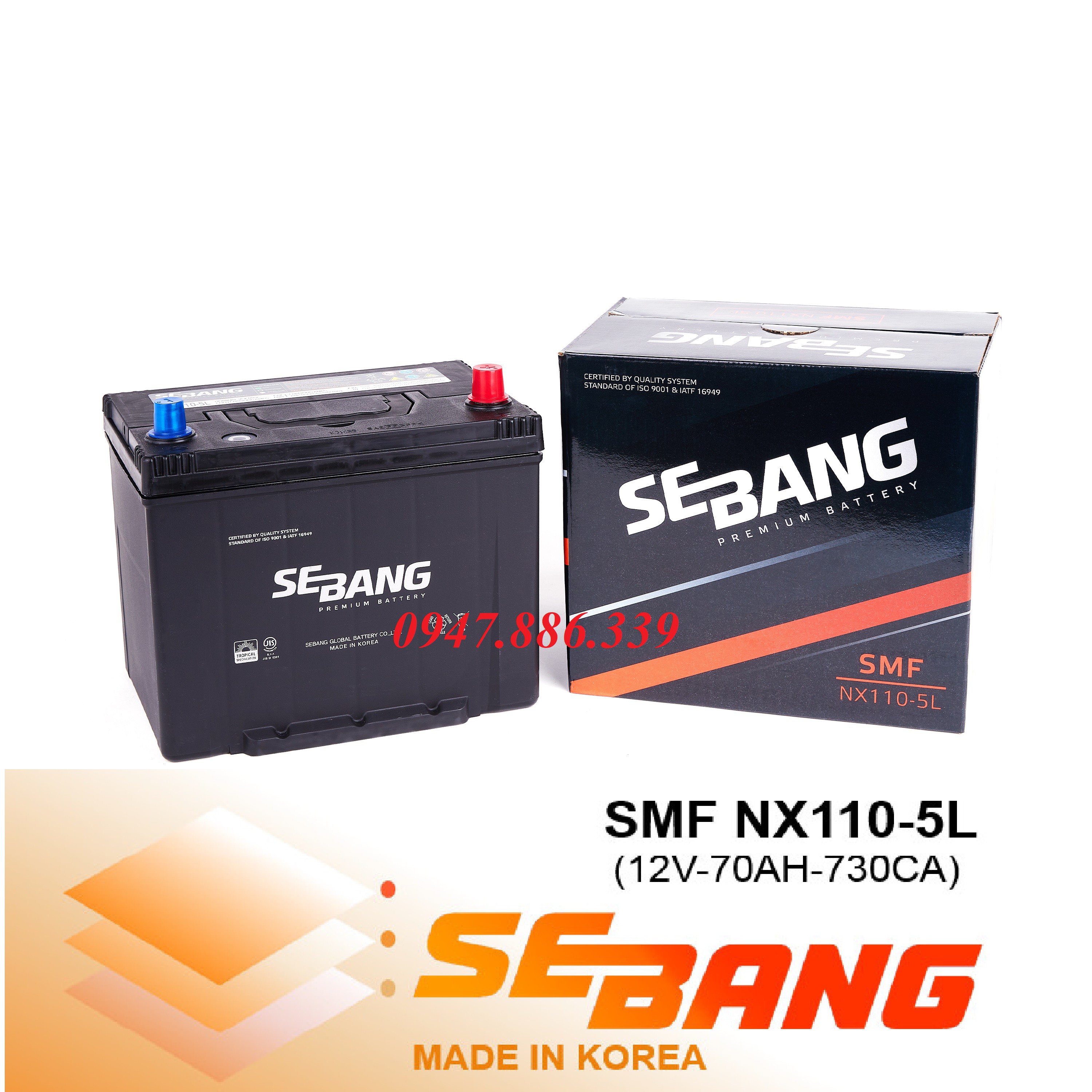 ẮC QUY SEBANG SMF NX110-5L (12V-70AH)