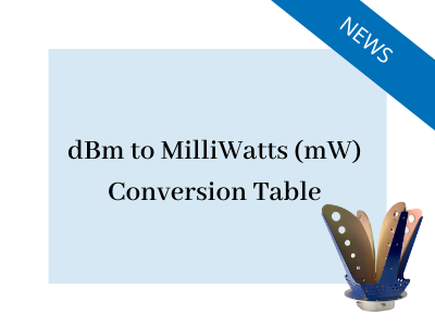 dBm to MilliWatts (mW) Conversion Table