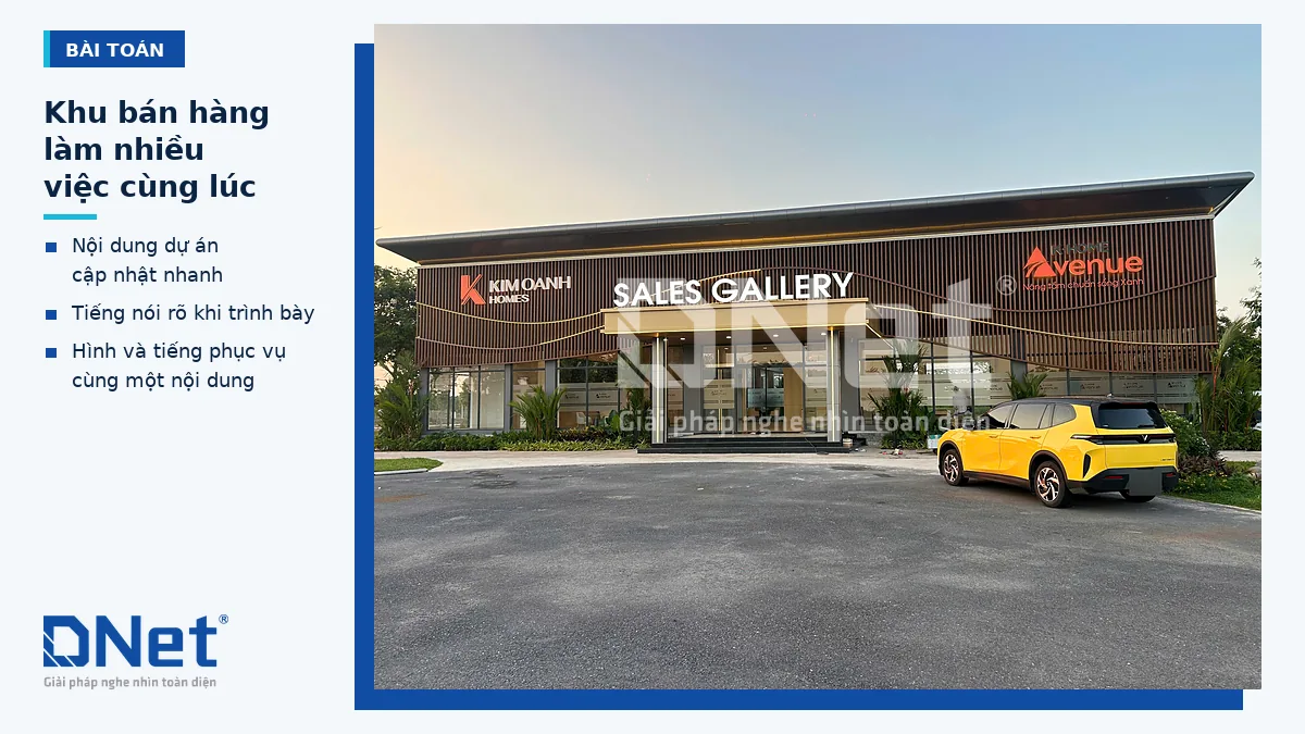 Mặt tiền Sales Gallery khu bán hàng Phú Hội trước khi lắp màn hình LED