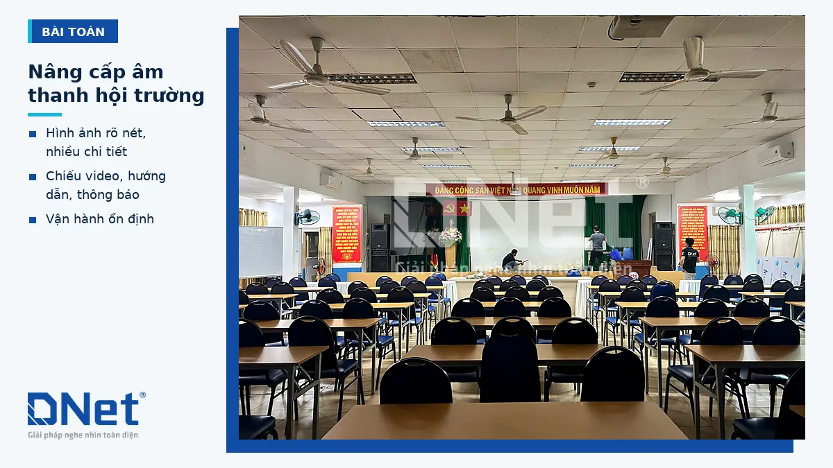 Hội trường Bệnh viện Trưng Vương khi DNet bắt đầu thi công màn hình LED