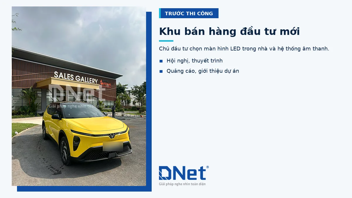 Sales Gallery khu bán hàng Phú Hội trước khi thi công âm thanh và LED