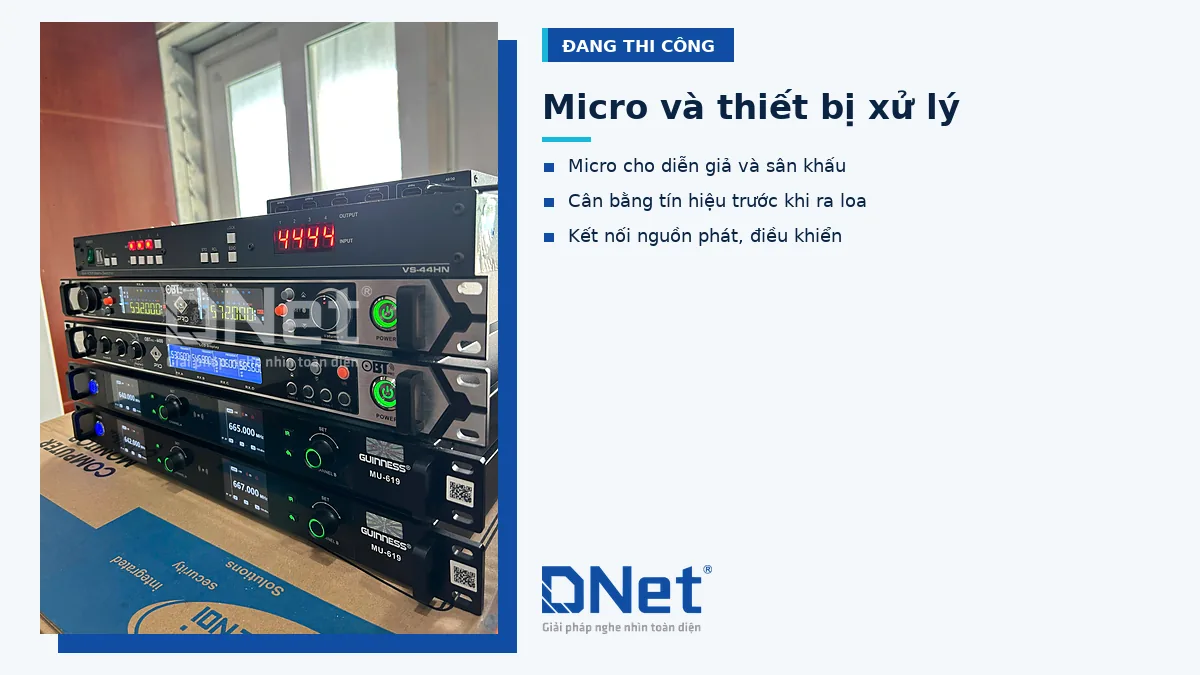 Bộ thu micro OBT Pro, Guinness MU-619 và bộ chia HDMI Kramer VS-44HN