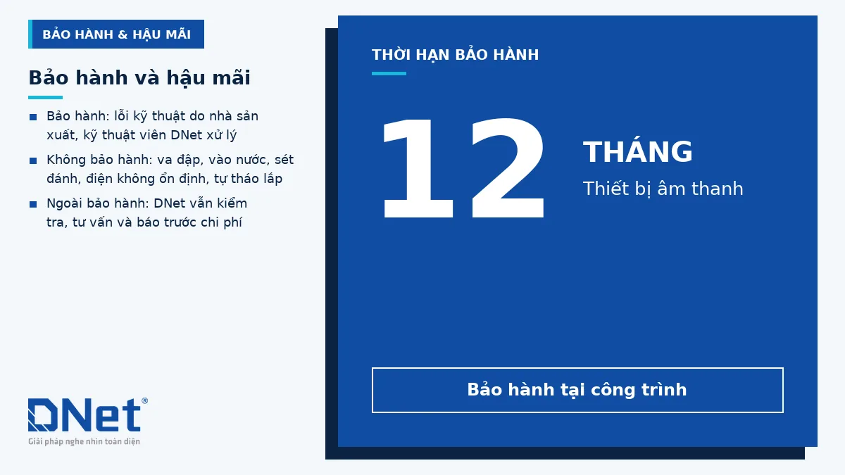Bảo hành thiết bị âm thanh 12 tháng tại công trình Bệnh viện Gia Định