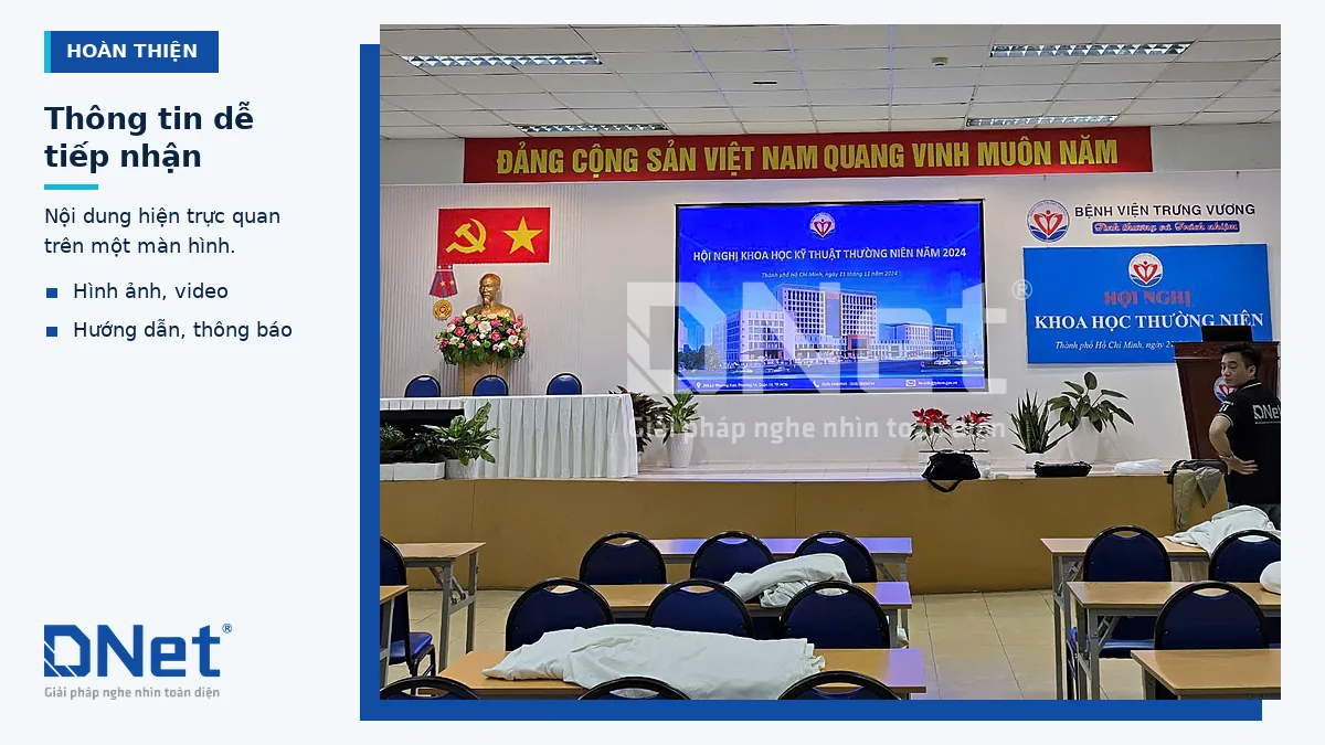 Màn hình LED P2.5 trình chiếu hội nghị khoa học tại Bệnh viện Trưng Vương