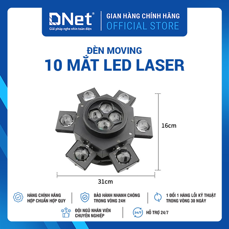Đèn Moving 10 mắt Led Laser