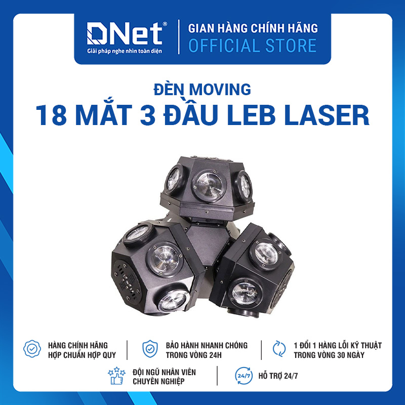 Đèn Moving 18 Mắt 3 Đầu Leb Laser