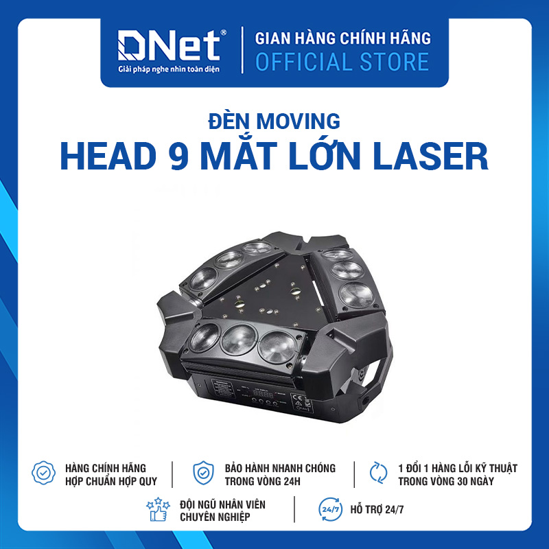 Đèn Moving Head 9 Mắt Lớn Laser