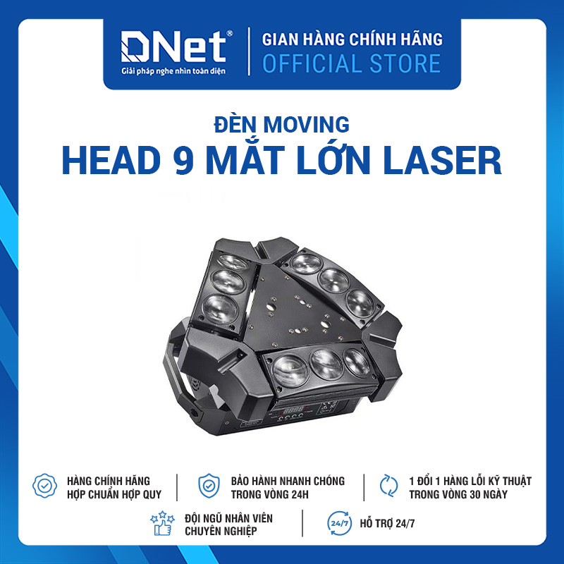 Đèn Moving Head 9 Mắt Lớn Laser