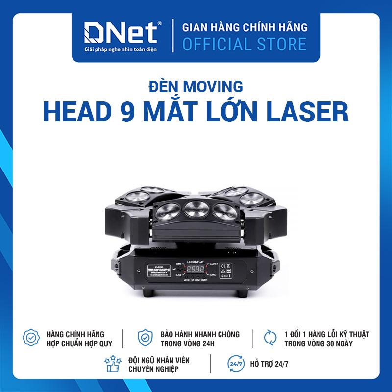 Đèn Moving Head 9 Mắt Lớn Laser