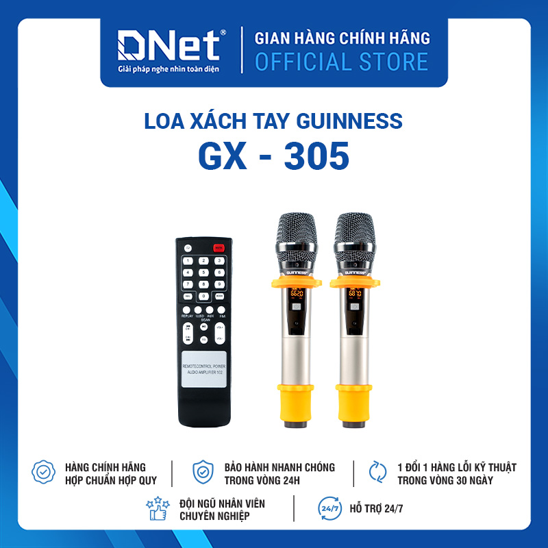 Loa xách tay GUINNESS GX - 305 KARAOKE THẾ HỆ MỚI