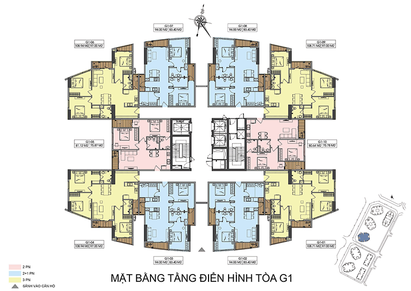 Mặt bằng tầng điển hình của dự án 