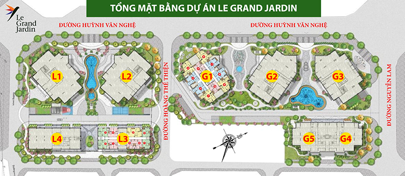 Tổng mặt bằng dự án Le Grand Jardin