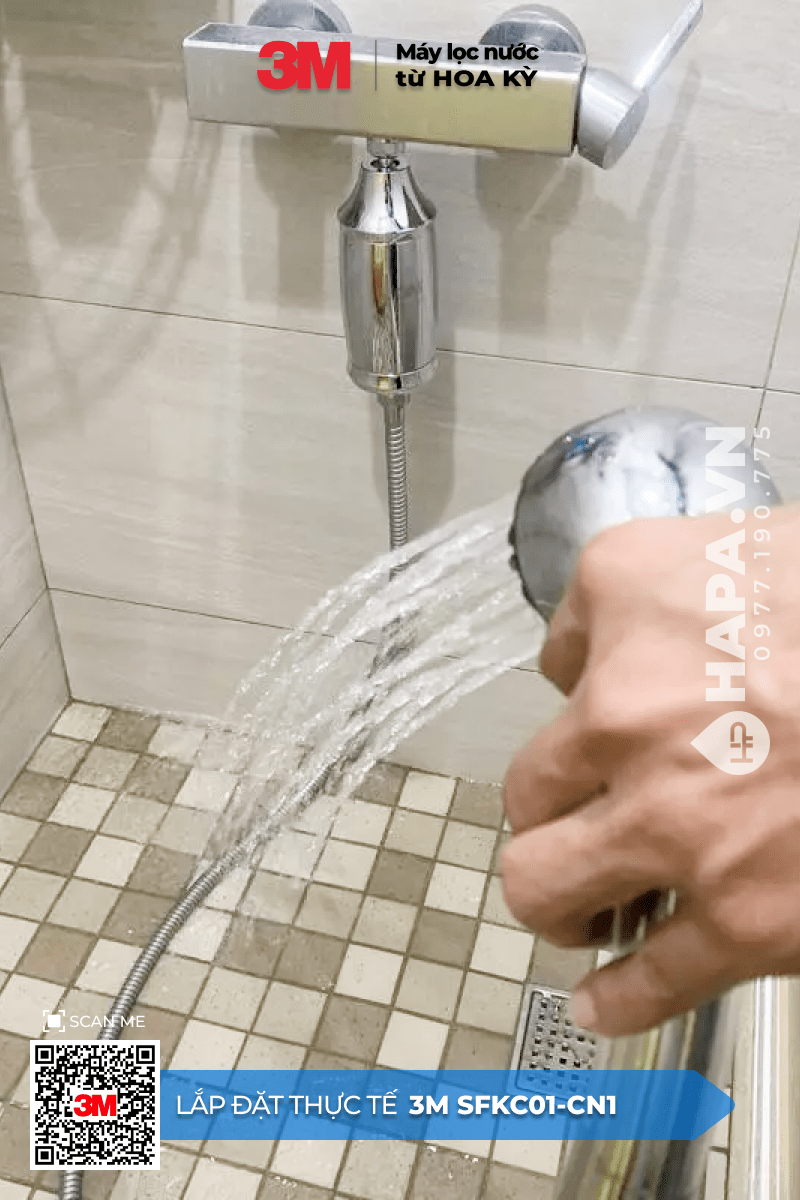 Hình ảnh lắp đặt thực tế của Bộ Lọc Nước Vòi Sen Tắm 3M SFKC01-CN1 tại Little Home, TP Phan Thiết, Nha Trang