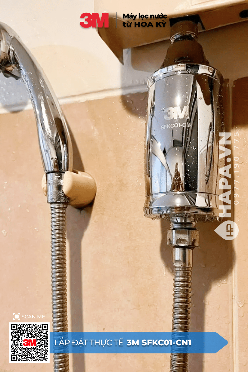 Hình ảnh lắp đặt thực tế của Bộ Lọc Nước Vòi Sen Tắm 3M SFKC01-CN1 tại Phú Tài, TP Phan Thiết, Bình Thuận