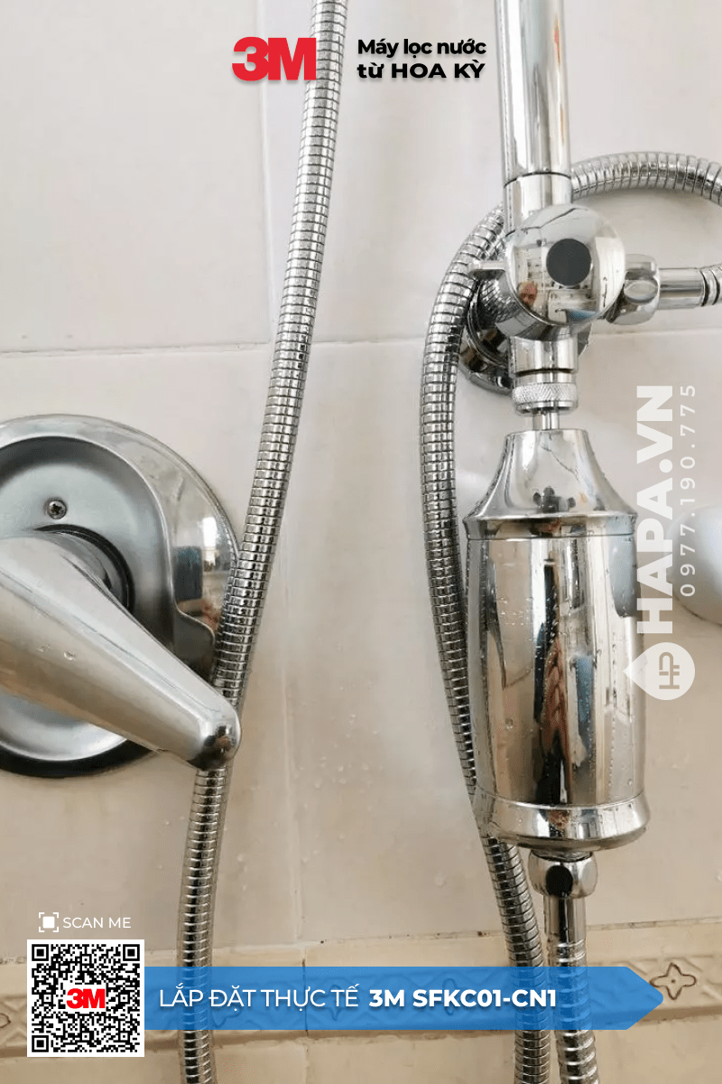 Hình ảnh lắp đặt thực tế của Bộ Lọc Nước Vòi Sen Tắm 3M SFKC01-CN1 tại Căn Hộ The Art, TP Thủ Đức, TP HCM