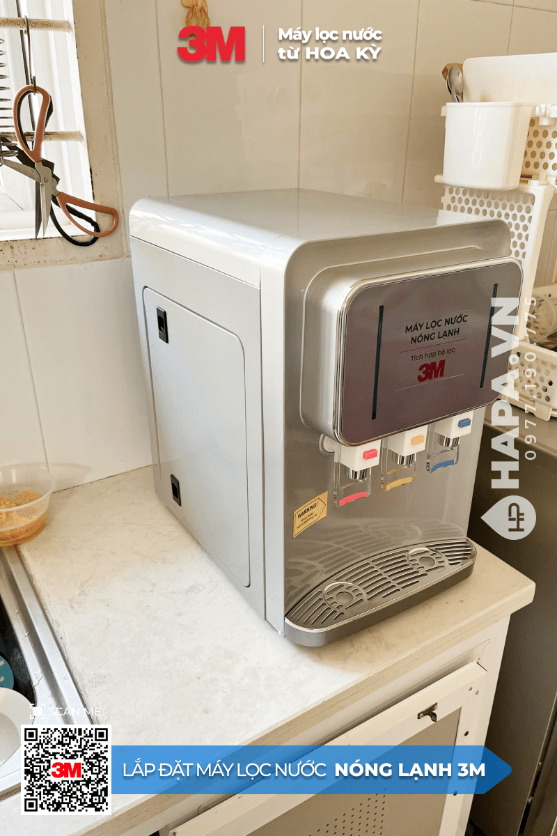 Hình ảnh lắp đặt thực tế của Cây Nước Nóng Lạnh Để Bàn 3M HCD-CS01 tại Hausneo, Quận 9, TP HCM - 01