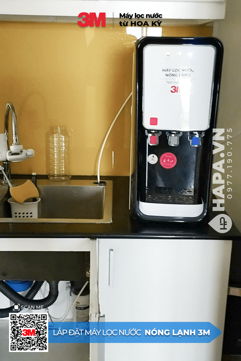 Hình ảnh lắp đặt thực tế của Cây Nước Nóng Lạnh Để Bàn 3M HCD-CS02 tại Riva Park, Quận 4, TP HCM - 01