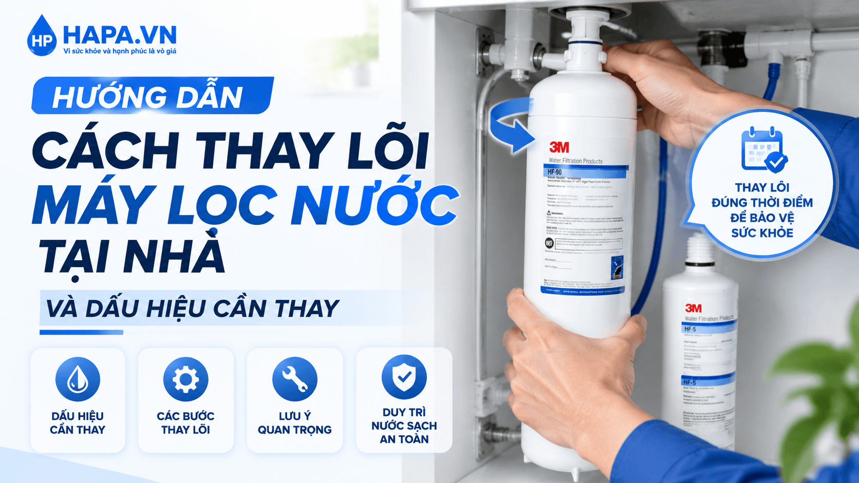 Hướng dẫn cách thay lõi máy lọc nước tại nhà và dấu hiệu cần thay