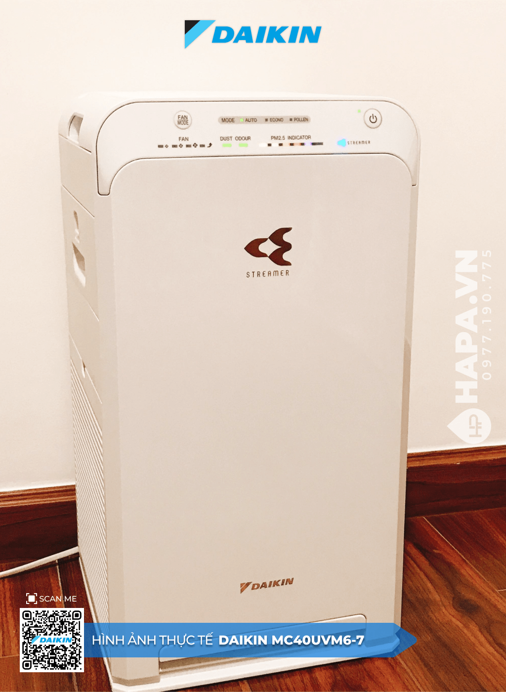 Hình ảnh thực tế của Máy Lọc Không Khí DAIKIN MC40UVM6-7 tại Chung cư An Bình, Tân Phú