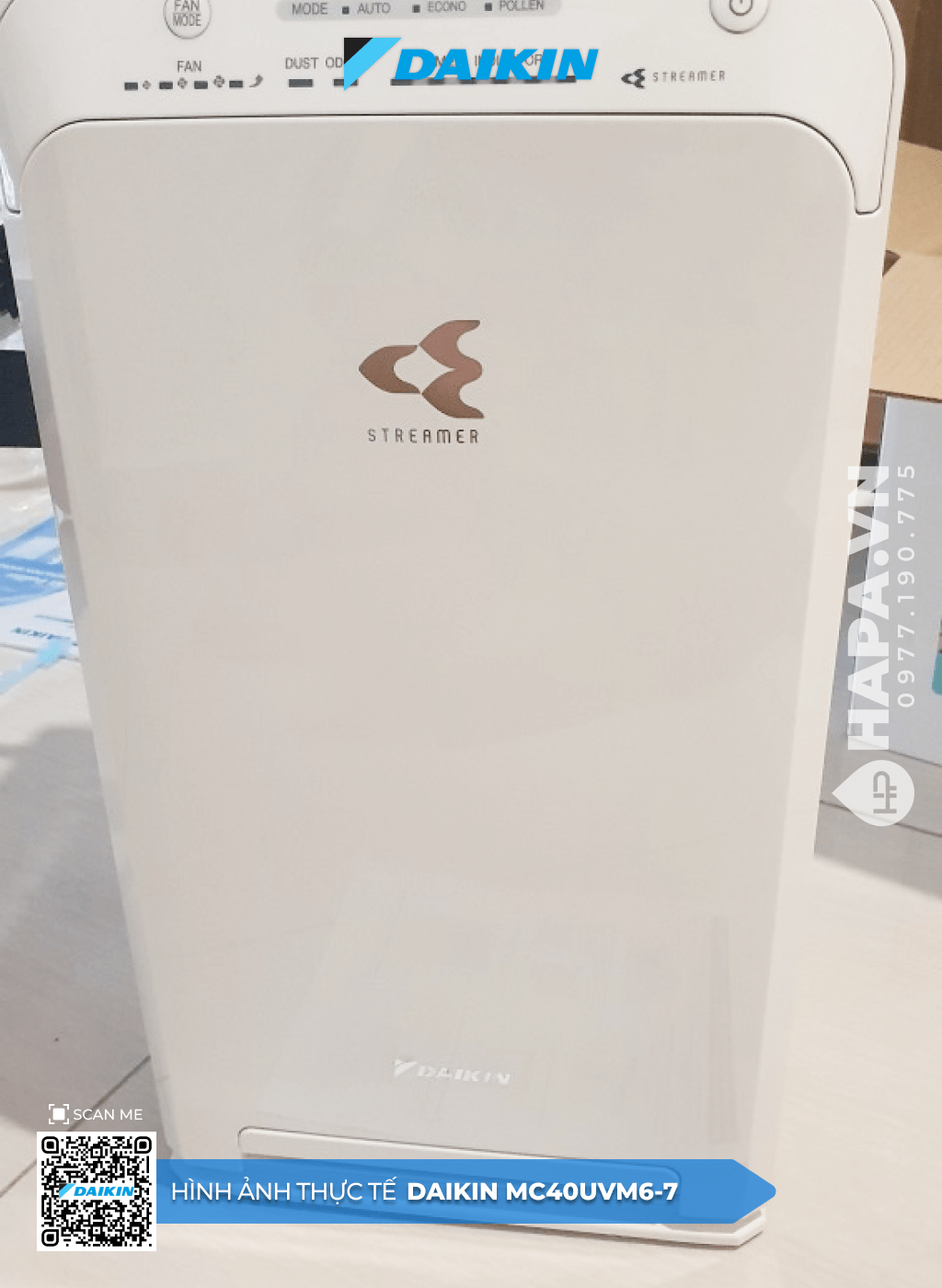 Hình ảnh thực tế của Máy Lọc Không Khí DAIKIN MC40UVM6-7 tại Phúc Thịnh, Quận 5, TP HCM