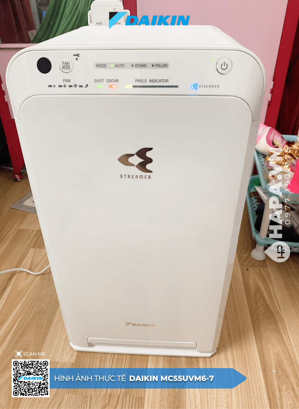 Hình ảnh thực tế của Máy Lọc Không Khí DAIKIN MC55UVM6-7 tại Chung cư 766, Quận 10, TP HCM