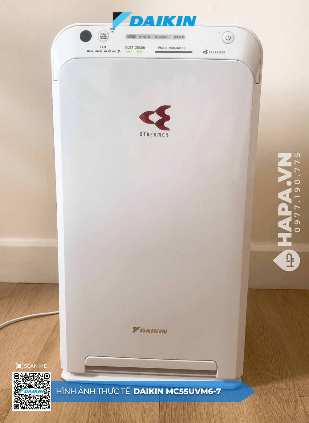 Hình ảnh thực tế của Máy Lọc Không Khí DAIKIN MC55UVM6-7 tại Chung cư Thới An, Tân Phú
