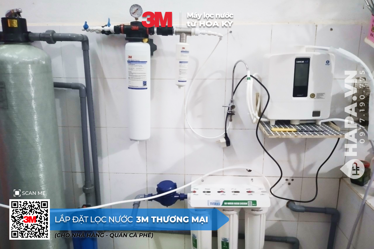 Hình ảnh lắp đặt thực tế của Máy Lọc Nước 3M DP190 Chuyên dùng cho Horeca tại Quán Cafe