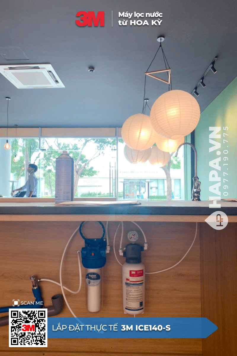 Hình ảnh Lắp Đặt Máy Lọc Nước 3M ICE140-S tại Quán Cà Phê, Quận 2, TP. HCM