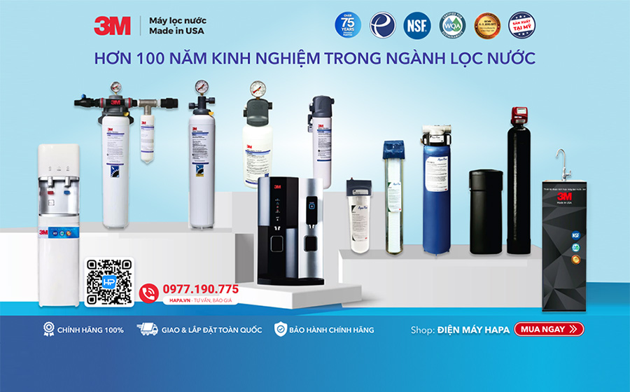 Máy Lọc Nước 3M chính hãng 100% đầy đủ models - Chất lượng nước chuẩn Mỹ - Lắp đặt trên toàn quốc.